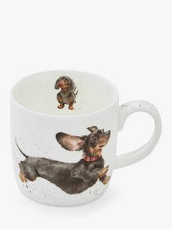 Wrendale Designs That Friday Feeling Dachshund Fine Bone China Mug, 310ml, White/Multi - view 2, Multi