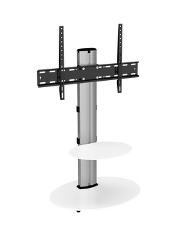 AVF FSL600 ENO Oval Pedestal TV Stand with Mount for TVs up to 55”, Silver/White