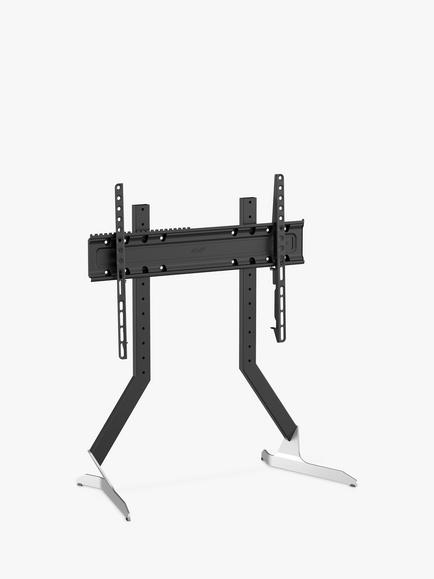 AVF QB600S Replacement TV Stand with Bracket for TVs from 55” to 100”, Black/Silver, Black/Silver