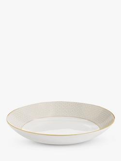 Wedgwood Gio Gold Bone China Pasta Bowl, 24.5cm, White/Gold, White/Gold