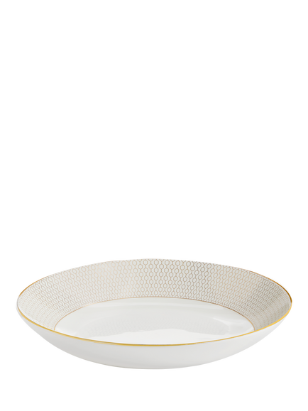 Wedgwood Gio Gold Bone China Pasta Bowl, 24.5cm, White/Gold, White/Gold