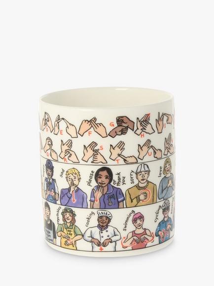 McLaggan Smith Picturemaps British Sign Language Bone China Mug, 350ml, Multi - view 2, Multi