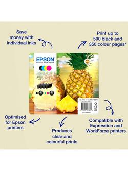 Epson Pineapple 604 XL Inkjet Printer Cartridge Multipack, Pack of 4 - view 2, Multi