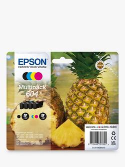 Epson Pineapple 604 Inkjet Printer Cartridge Multipack, Pack of 4, Multipack