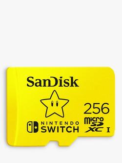 SanDisk microSDXC Card for Nintendo Switch, UHS-1, Class 10, up to 100MB/s Read Speed, 256GB, Yellow