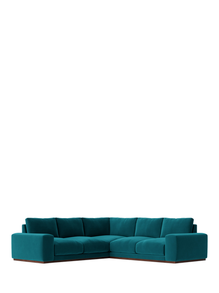 Swoon Denver Grand 5 Seater Corner Sofa, Easy Velvet Kingfisher