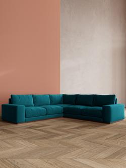Swoon Denver Grand 5 Seater Corner Sofa - view 2, Easy Velvet Kingfisher