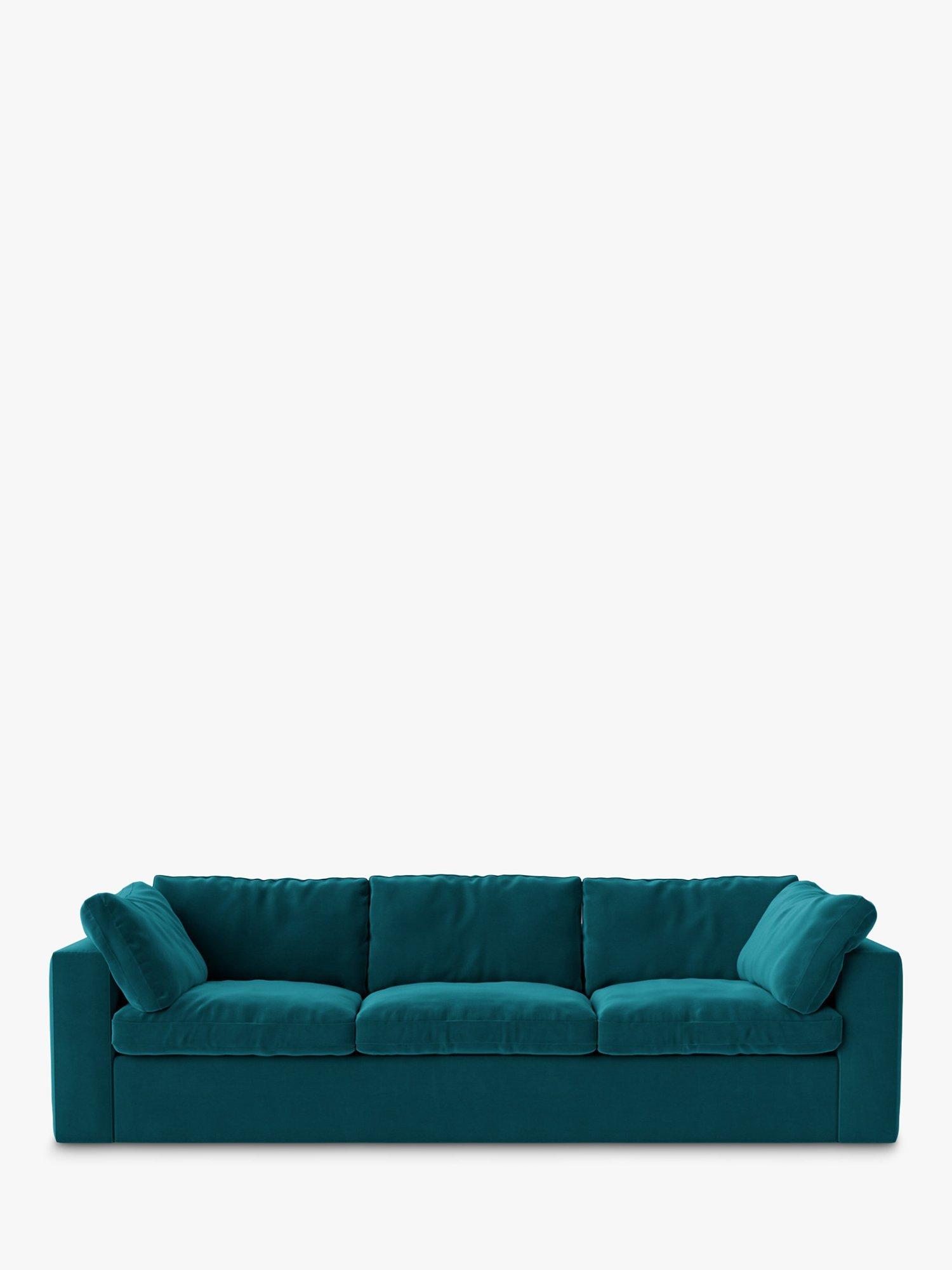 Seattle Range, Swoon Seattle Large 3 Seater Sofa, Easy Velvet Kingfisher