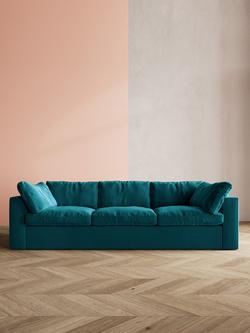 Swoon Seattle Large 3 Seater Sofa - view 2, Easy Velvet Kingfisher
