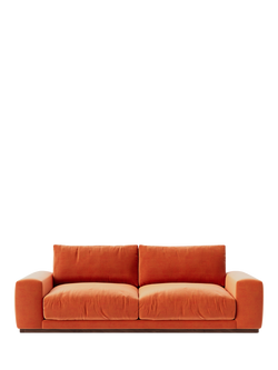 Swoon Denver Large 3 Seater Sofa, Easy Velvet Burnt Orange