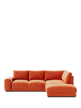 Swoon Denver Grand 4 Seater RHF Corner End Sofa, Easy Velvet Burnt Orange