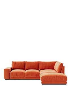 Swoon Denver Grand 4 Seater RHF Corner End Sofa, Easy Velvet Burnt Orange