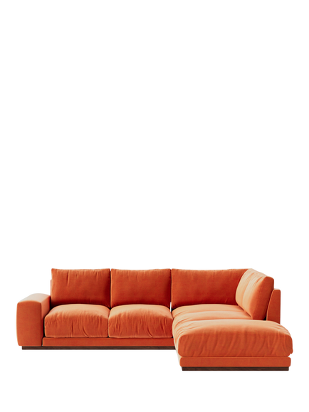 Swoon Denver Grand 4 Seater RHF Corner End Sofa, Easy Velvet Burnt Orange