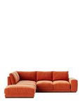 Swoon Denver Grand 4 Seater LHF Corner End Sofa, Easy Velvet Burnt Orange