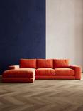 Swoon Denver Grand 4 Seater LHF Corner End Sofa, Easy Velvet Burnt Orange