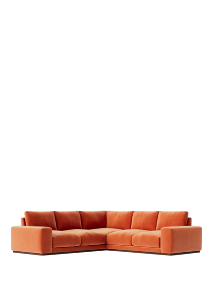 Swoon Denver Grand 5 Seater Corner Sofa, Easy Velvet Burnt Orange