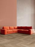 Swoon Denver Grand 5 Seater Corner Sofa, Easy Velvet Burnt Orange