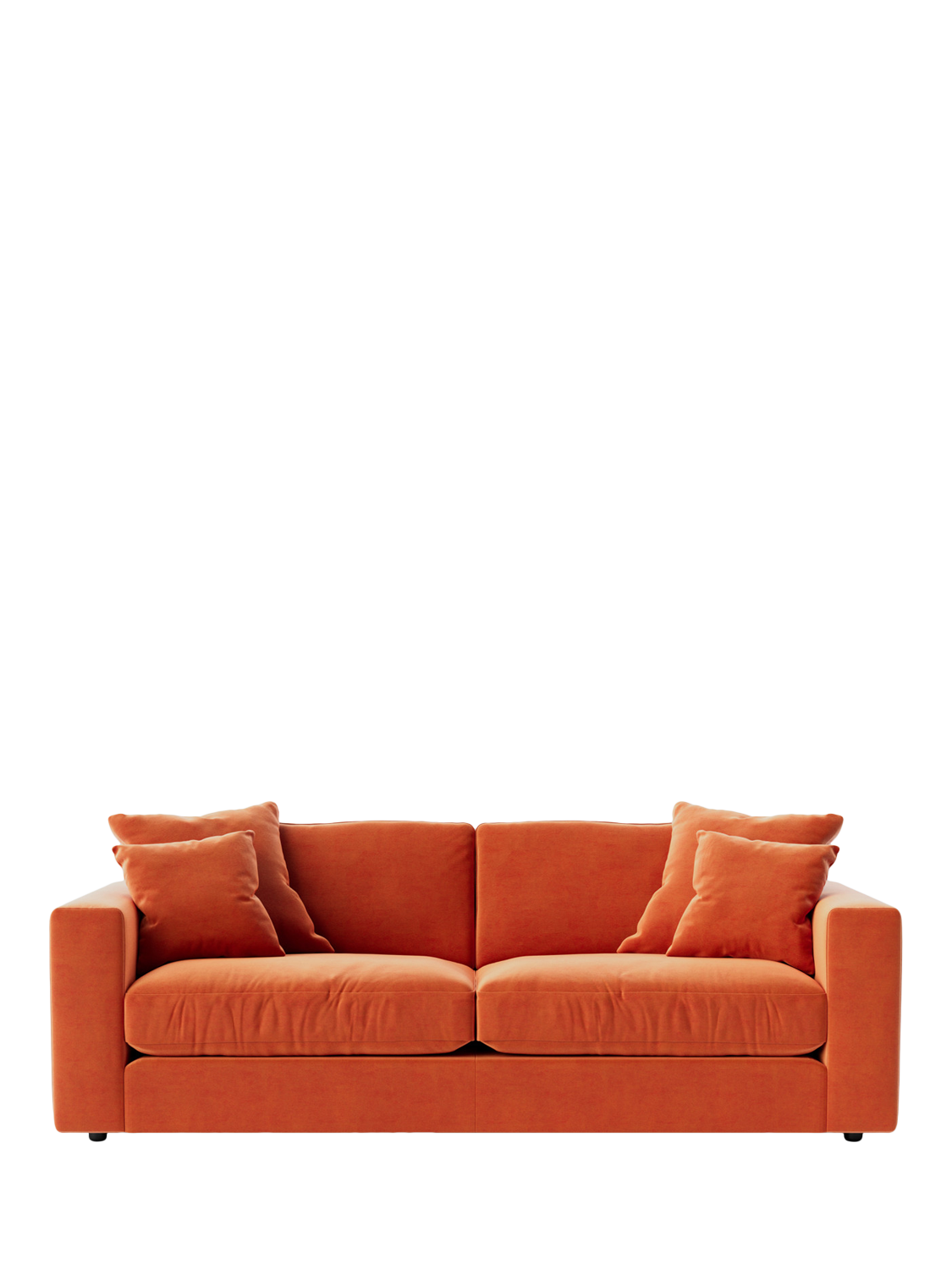 Althaea Range, Swoon Althaea Large 3 Seater Sofa, Easy Velvet Burnt Orange