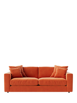 Swoon Althaea Large 3 Seater Sofa, Easy Velvet Burnt Orange