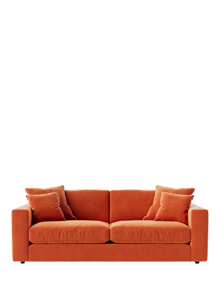 Swoon Althaea Large 3 Seater Sofa, Easy Velvet Burnt Orange