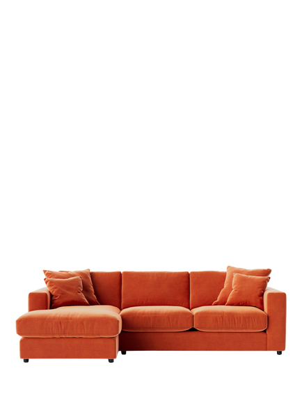 Swoon Althaea Grand 4 Seater LHF Corner Sofa, Easy Velvet Burnt Orange