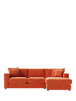 Swoon Althaea Grand 4 Seater RHF Corner Sofa, Easy Velvet Burnt Orange