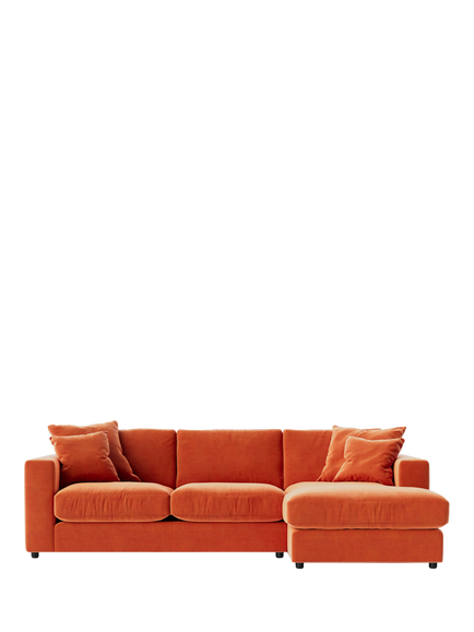 Swoon Althaea Grand 4 Seater RHF Corner Sofa, Easy Velvet Burnt Orange