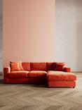 Swoon Althaea Grand 4 Seater RHF Corner Sofa, Easy Velvet Burnt Orange