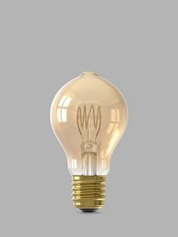 Calex 3.8W ES LED Curly Filament Dimmable A60 Bulb, Gold, Gold