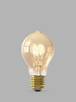 Calex 3.8W ES LED Curly Filament Dimmable A60 Bulb, Gold - view 2, Gold