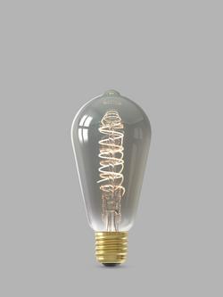 Calex 4W LED Curly Filament Dimmable ST64 Bulb, Titanium, Titanium