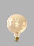 Calex 3.8W ES LED Curly Filament Dimmable G125 Globe Bulb, Gold