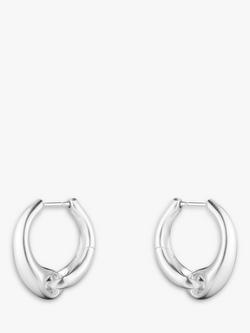Georg Jensen Organic Link Hoop Earrings, Silver, Sterling Silver