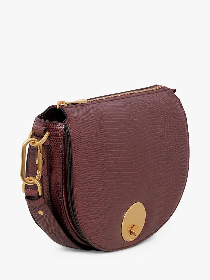 Product image 2 of 5, which shows Jasper Conran Clara Faux Leather Cross Body Bag, Wine
