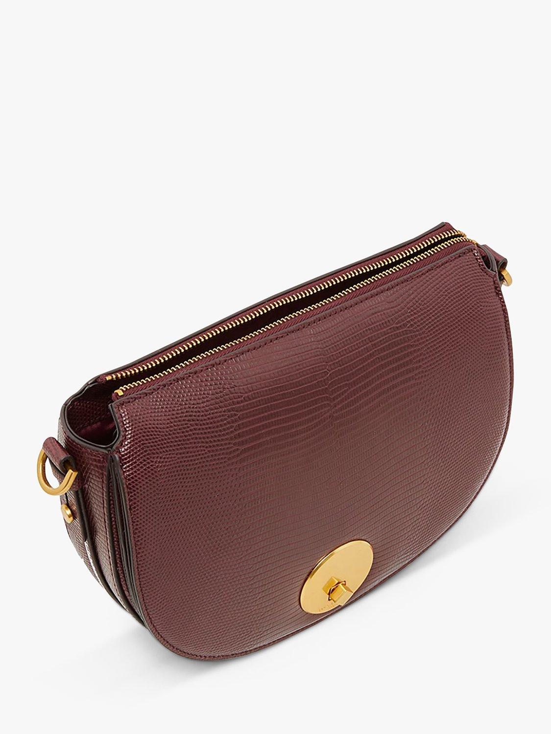 Product image 4 of 5, which shows Jasper Conran Clara Faux Leather Cross Body Bag, Wine
