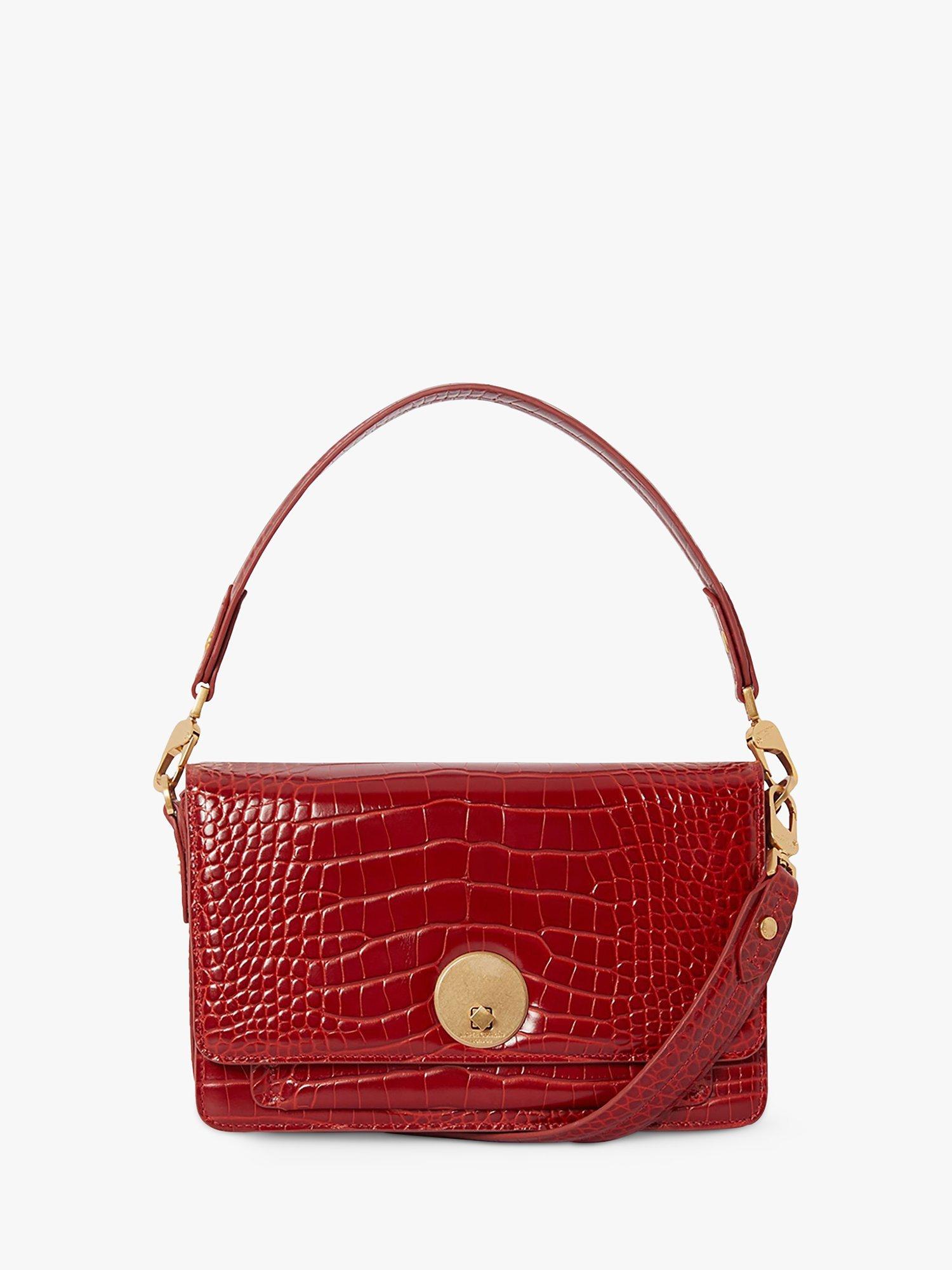 Product image 1 of 5, which shows Jasper Conran Celia Multi Strap Leather Cross Body Bag, Red