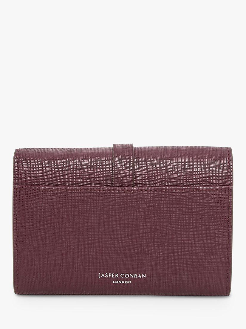 Product image 3 of 4, which shows Jasper Conran Bee Medium Flap Over Leather Purse, Wine