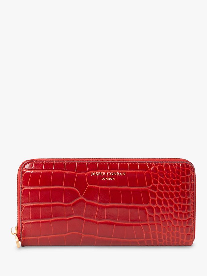 Jasper Conran Celia Zip Around Leather Purse Red