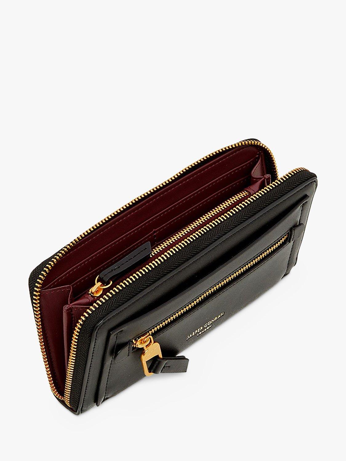 Product image 4 of 4, which shows Jasper Conran London Colette Large Zip Around Purse, Black