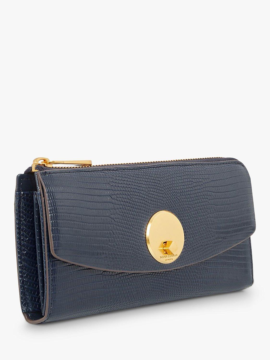 Jasper Conran Clara Zip Leather Purse Blue