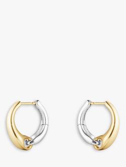 Georg Jensen Organic Links 18ct Yellow Gold & Silver Two-Tone Hoop Earrings, Gold/Silver, Gold/Silver