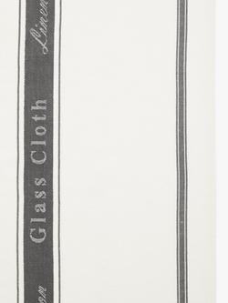 John Lewis Cotton Linen Glass Cloth Tea Towel - view 2, Grey/White