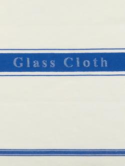 John Lewis Cotton Linen Glass Cloth Tea Towel - view 2, Blue/White