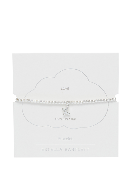 Estella Bartlett Beaded Kiss Bracelet, Silver - view 2, Silver