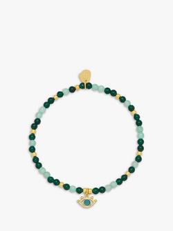 Estella Bartlett Beaded Eye Charm Bracelet, Gold/Jade, Gold/Jade