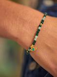 Estella Bartlett Beaded Eye Charm Bracelet, Gold/Jade