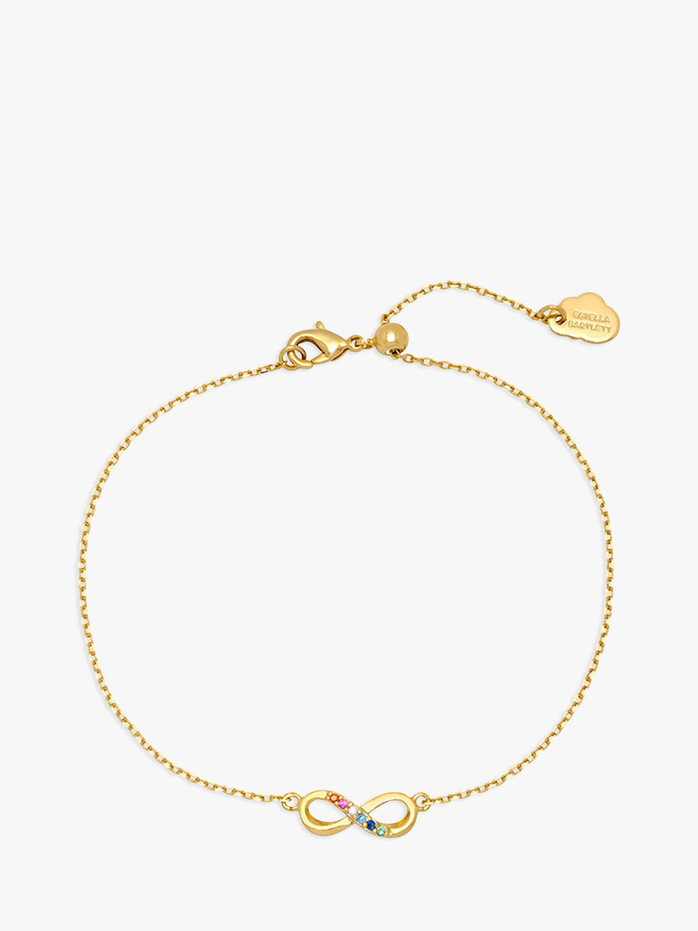 Product image 1 of 3, which shows Estella Bartlett Rainbow Cubic Zirconia Infinity Bracelet, Gold