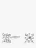 Simply Silver Mini Floral Cubic Zirconia Stud Earrings, Silver