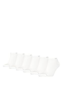 Calvin Klein Logo Ankle Socks, One Size, Pack of 6, 002 White, 002 White