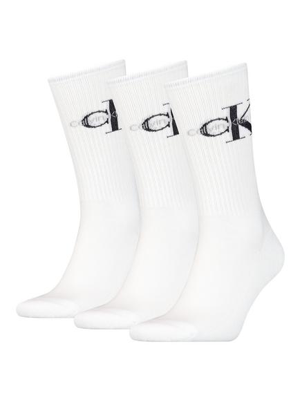 Calvin Klein Jeans Desmond Logo Socks, One Size, Pack of 3, 001 White, 001 White